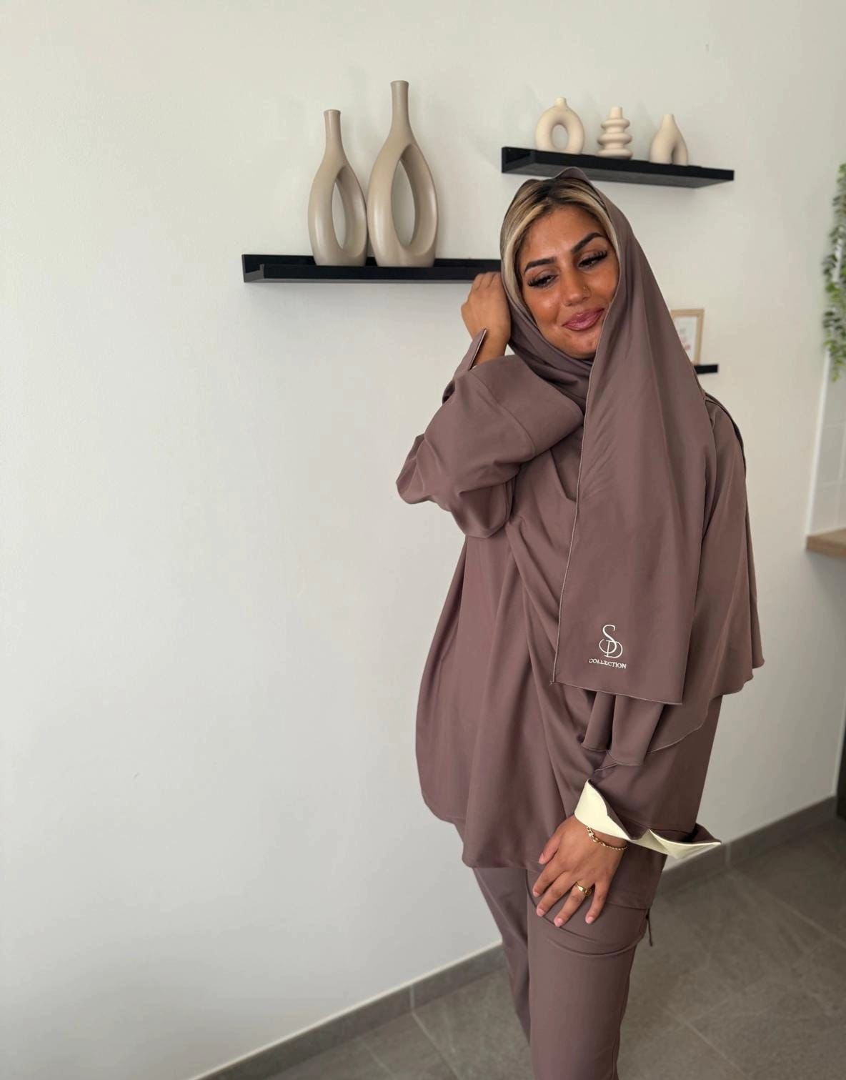 Burkini 4 pièces - Brown et manche pastel – Image 2