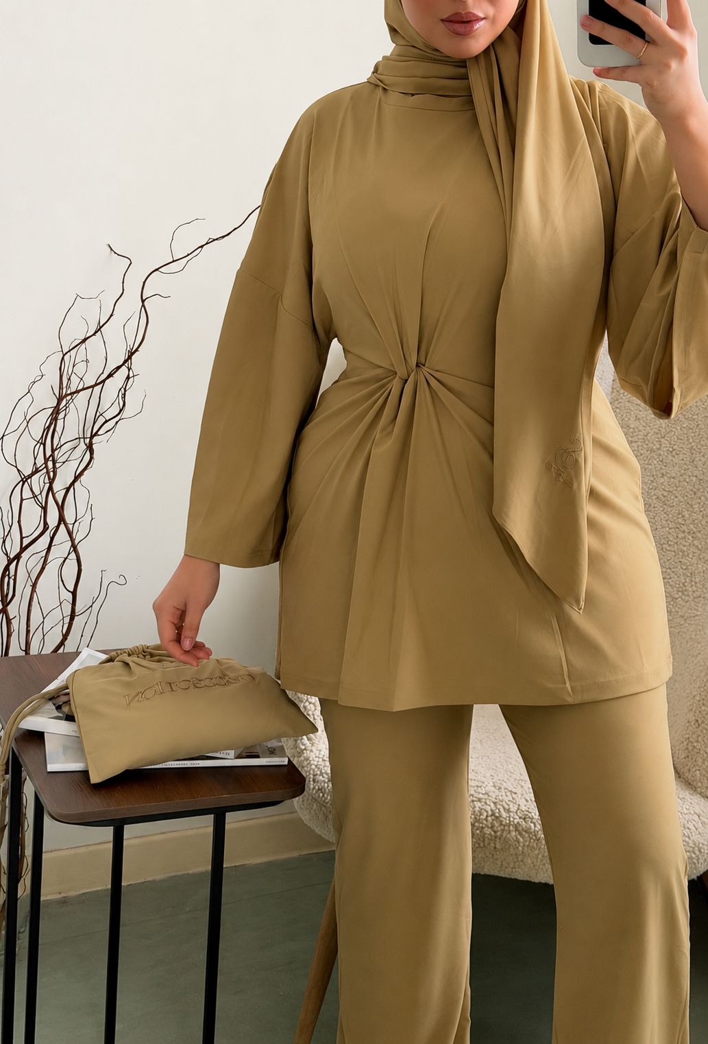 Burkini noeud 4 pièces - Burkini olive – Image 2